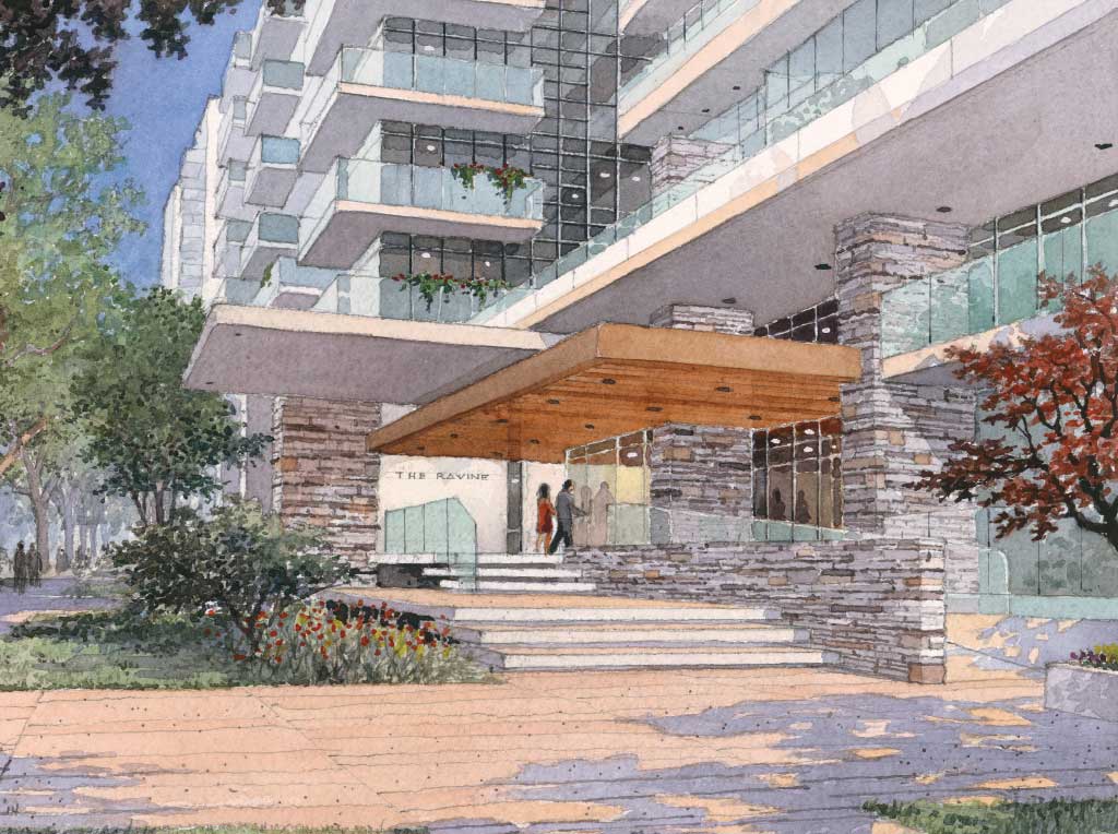 The Ravine waterfall rendering