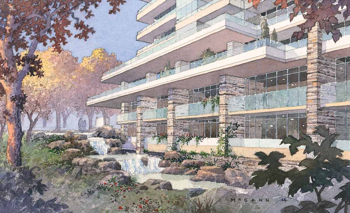 The Ravine waterfall rendering